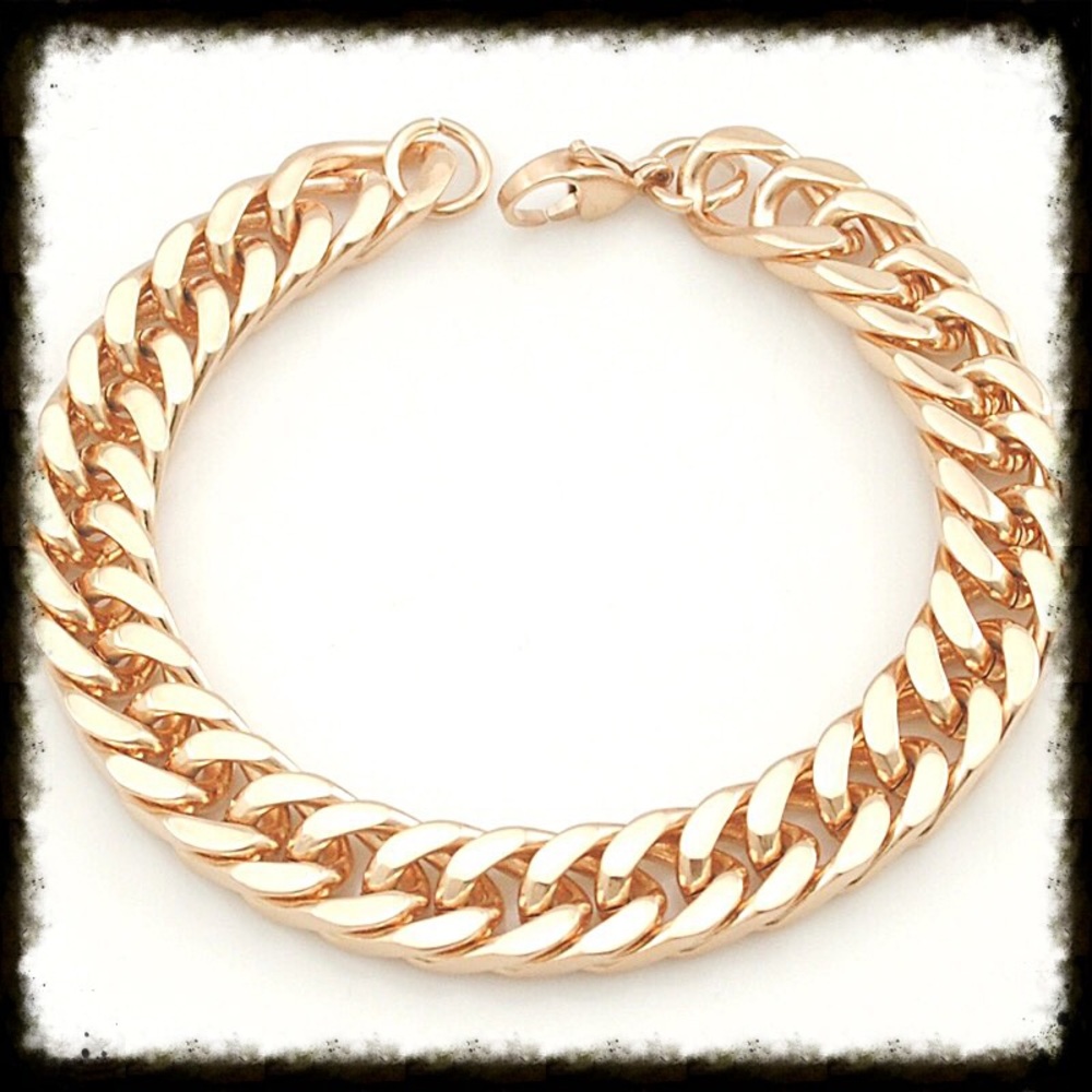 Men Goldtone Stainless Steel Bracelet