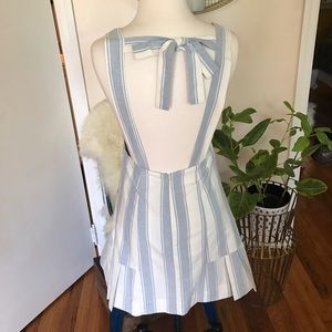 Urban Outfitters striped pinafore mini dress