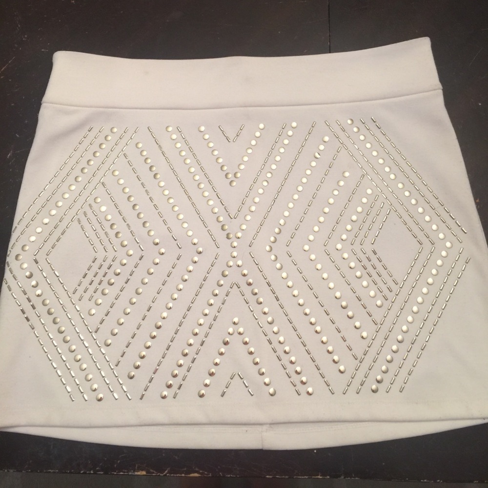 Bedazzled White Skirt