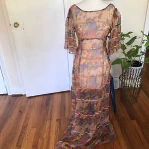 Free People chiffon rose maxi dress