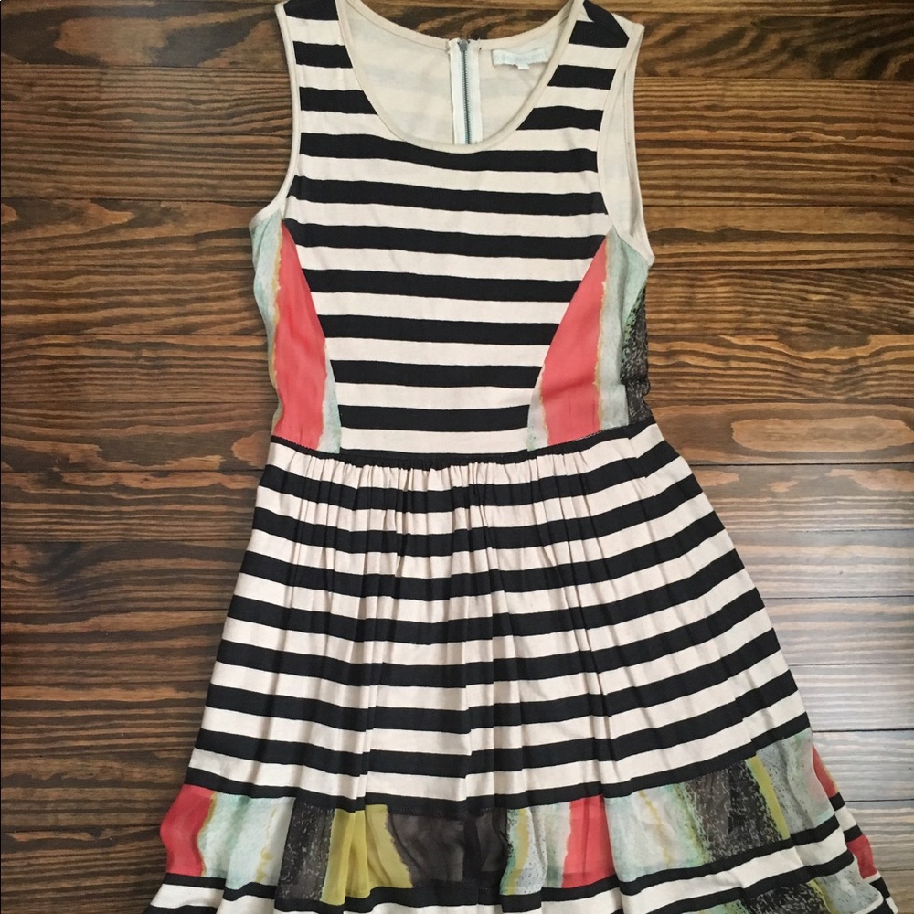 Anthropologie fit and flare striped dress