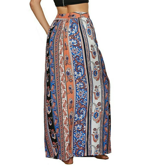 ☮Hippie Vibe✌ Print High Slit Maxi Skirt - Picture 2 of 7
