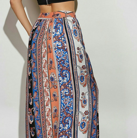 ☮Hippie Vibe✌ Print High Slit Maxi Skirt - Picture 5 of 7