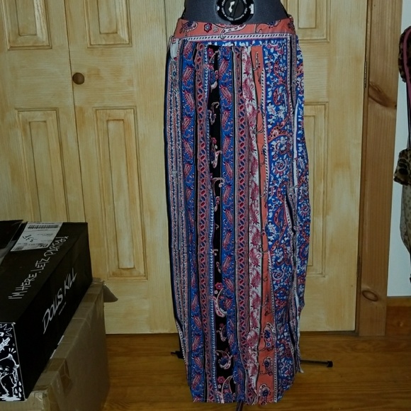 ☮Hippie Vibe✌ Print High Slit Maxi Skirt - Picture 6 of 7