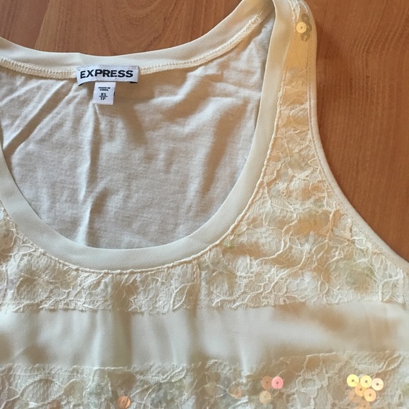 XX DONATED XX Lace and sequin striped Express tank - Picture 1 of 6