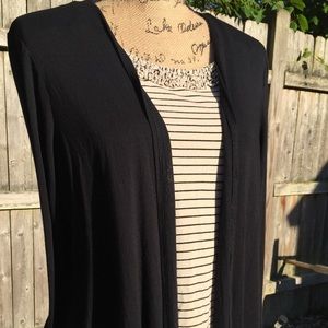 Black and striped cardigan top one piece