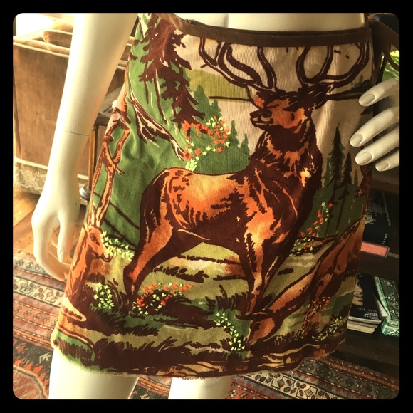Free People Dresses & Skirts - Free People Corduroy Deer Wrap Mini Skirt Forest