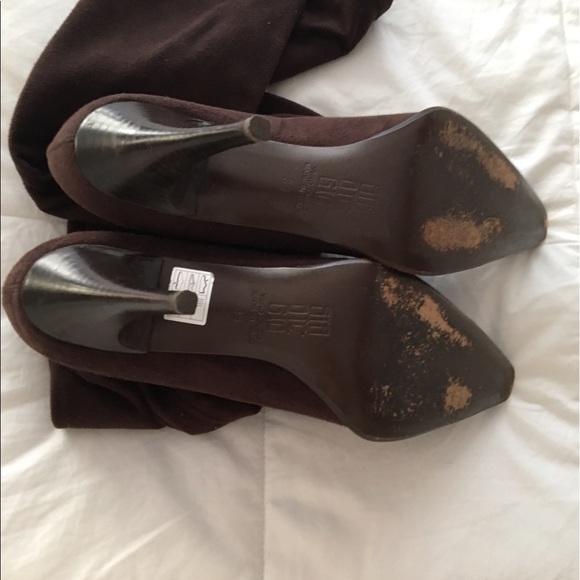 Gorgeous Suede chocolate brown stretch heel boots - Picture 3 of 6