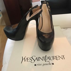 Size 37 Black YSL sling back shoes