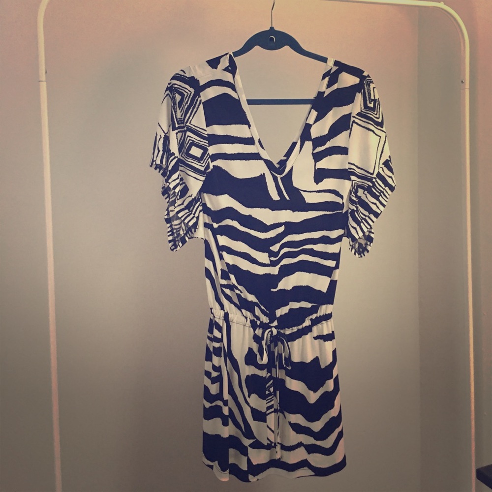 Veronica M. Black and Cream Dress