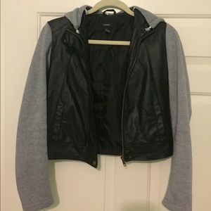 Pleather/ sweater jacket