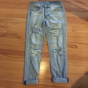 American eagle boyfriend ripped jeans size 0
