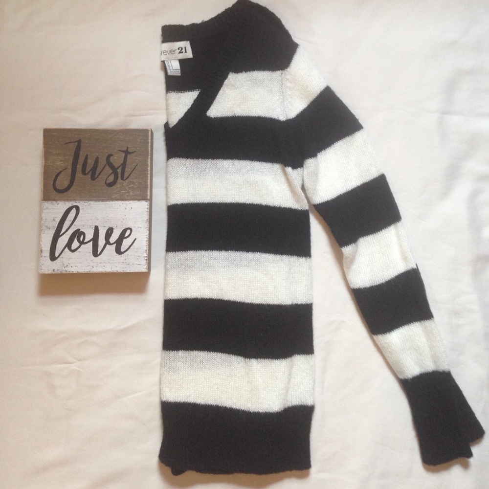 Black and white striped sweater