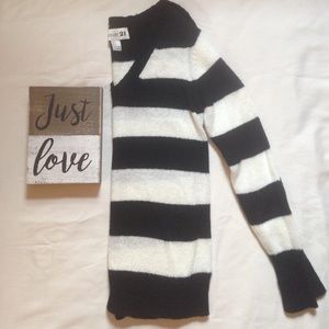 Black and white striped sweater