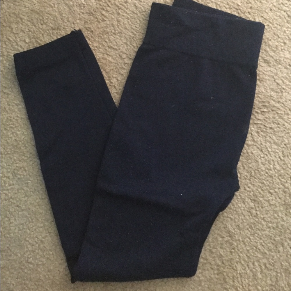 Navy blue fleece leggings