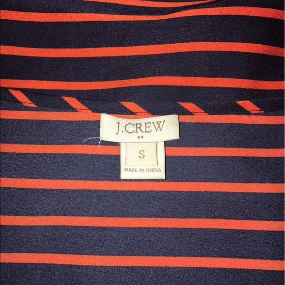 J. Crew Sz S Blouse in Navy and Orange..fit a M - Picture 4 of 4