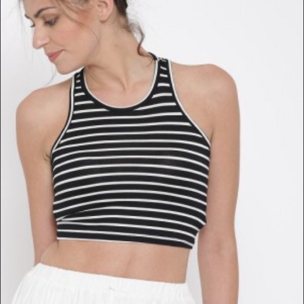 Forever 21 Striped Crop Tank Top