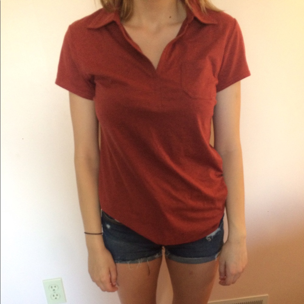 Rust Columbia Relaxed Polo