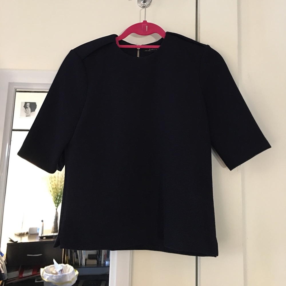 Zara navy blue top