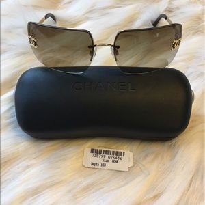 Authentic Chanel Rhinestone CC Logo Sunglasses