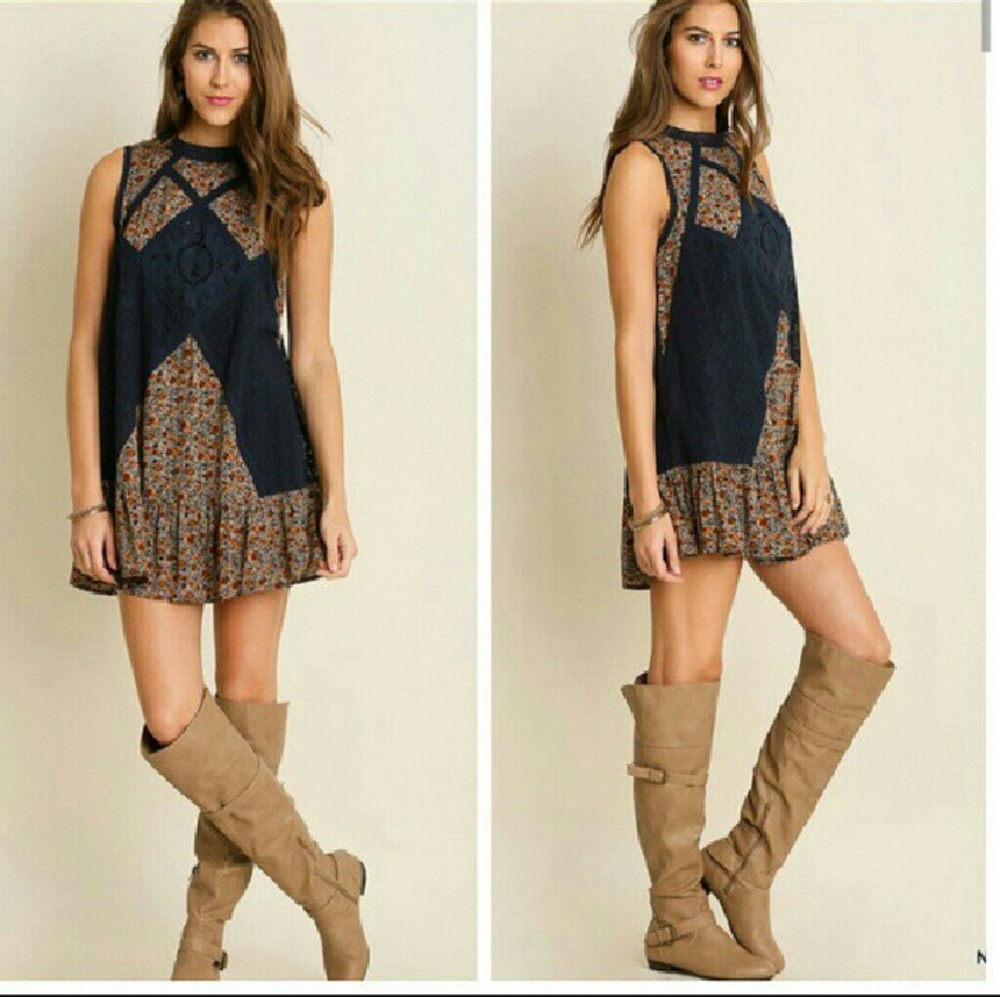 Mini floral boho dress