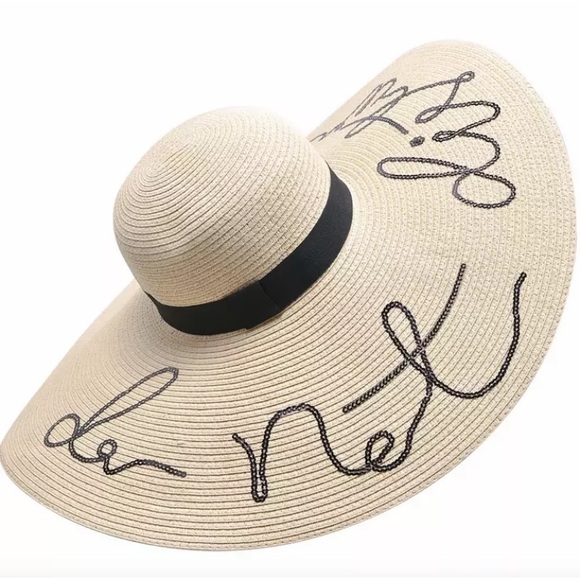 Do Not Disturb 🏝 Sequined Beach Hat - Light Khaki - Picture 3 of 7