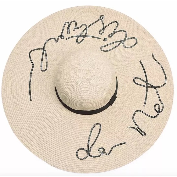 Do Not Disturb 🏝 Sequined Beach Hat - Light Khaki - Picture 5 of 7