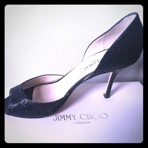 Jimmy Choo Glitter d'Orsay Logan Pumps - size 39