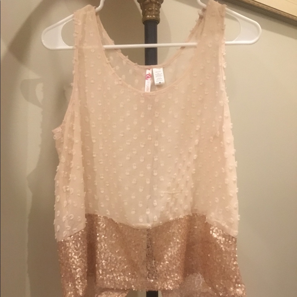 Degrees sequin open back top