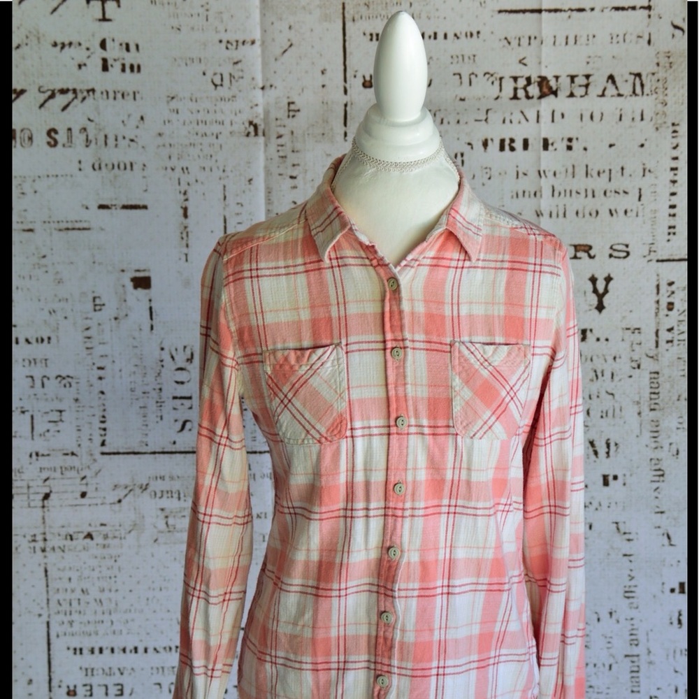 Pink and cream soft flannel shirt.