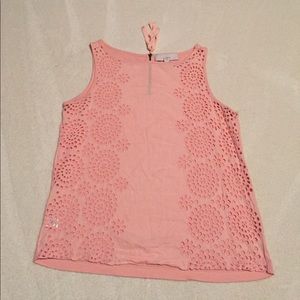 Pink eyelet tank
