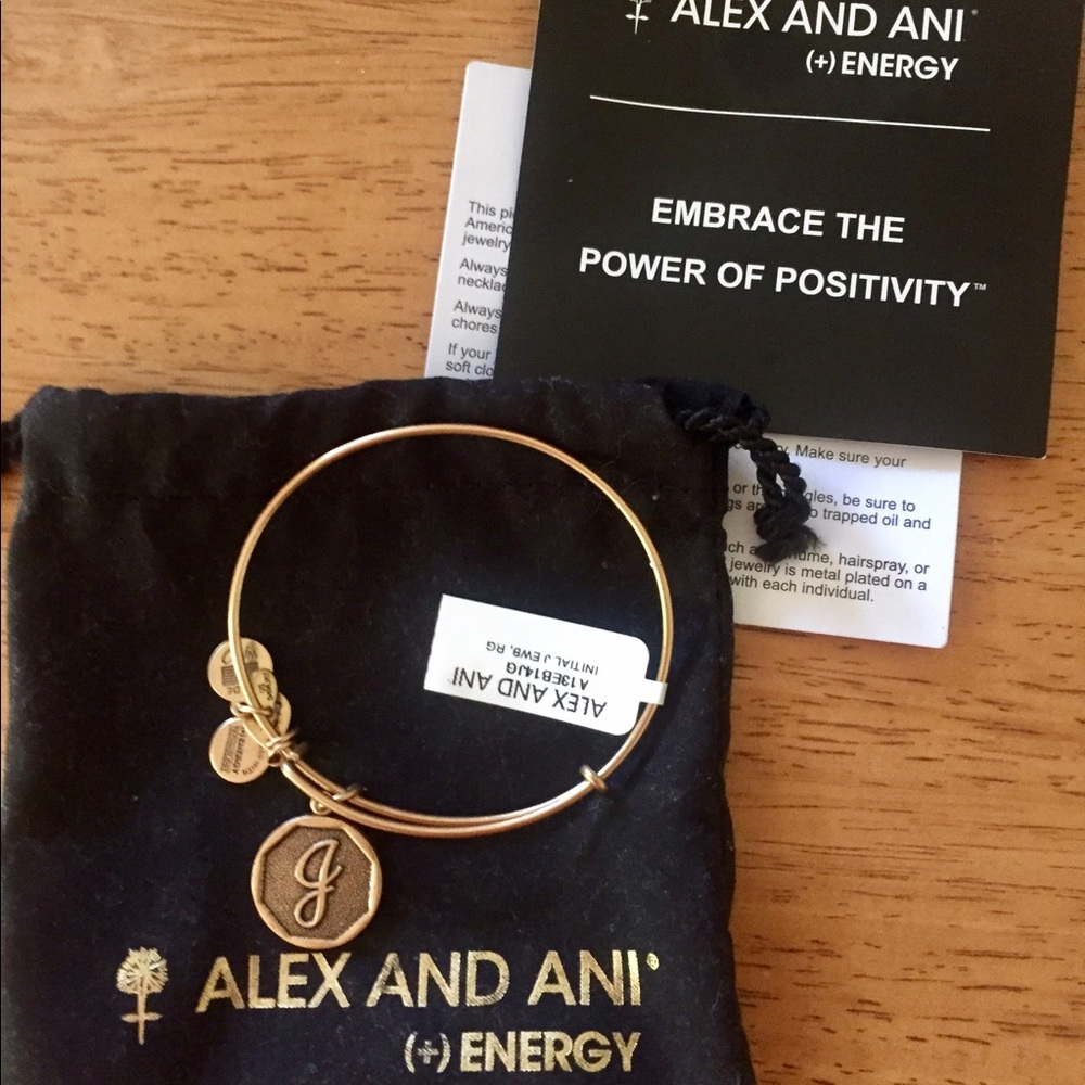 Alex and Ani Initial J Charm Bangle