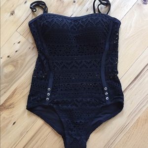 Black one piece swimsuit!
