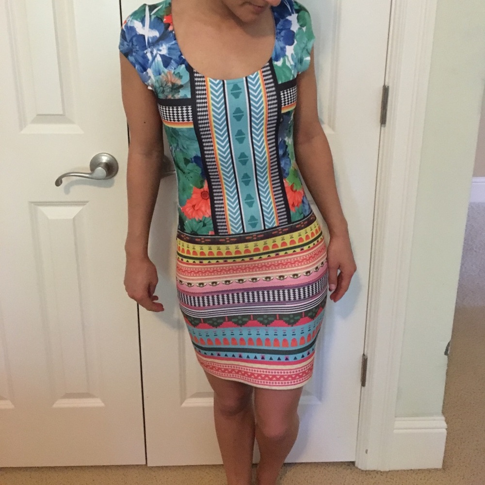 Fun multicolored cocktail dress!