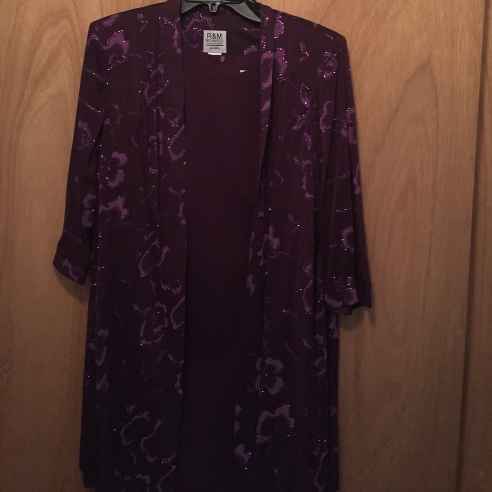 Dress with sheer jacket. Evening dress.