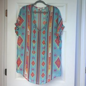 Aztec Print Swim Coverup