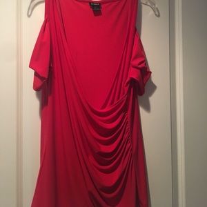 Low cut cold shoulder blouse