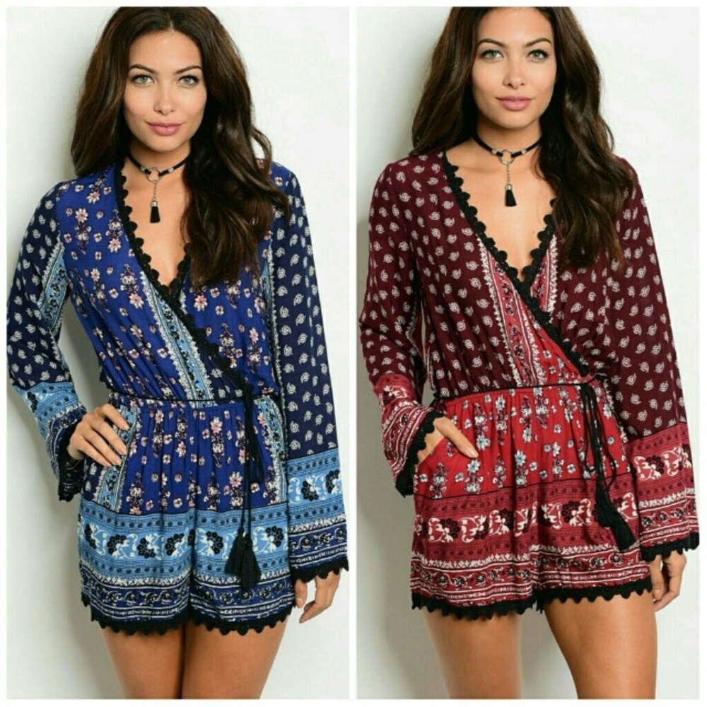LAST ONE! 🎉HP🎉 Adorable BOHO tasseled romper! - Picture 3 of 6