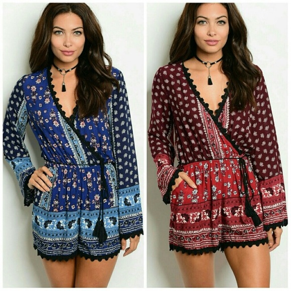 LAST ONE! 🎉HP🎉 Adorable BOHO tasseled romper! - Picture 3 of 6