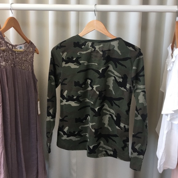 Tops - Camo Lace-Up Top Tops - Camo Lace-Up Top