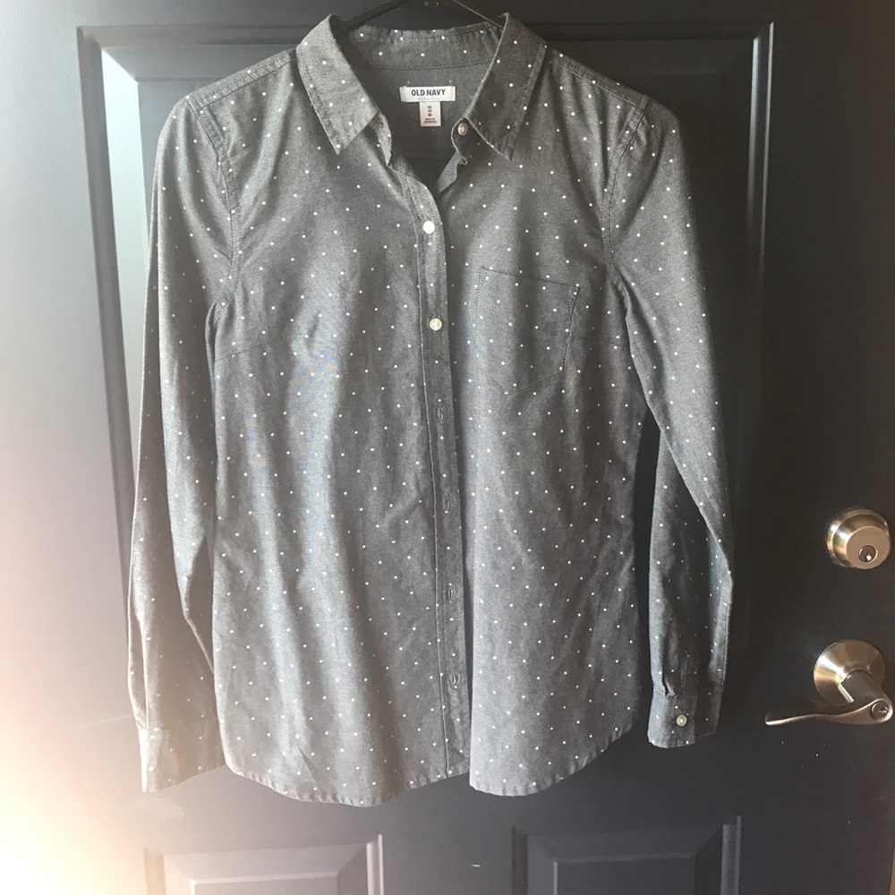 Long sleeve button up top