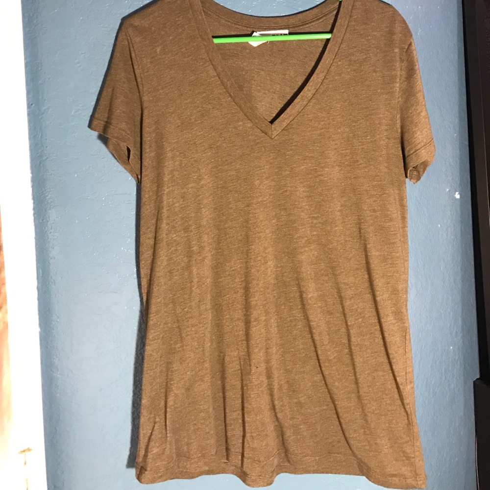 Olive green V neck