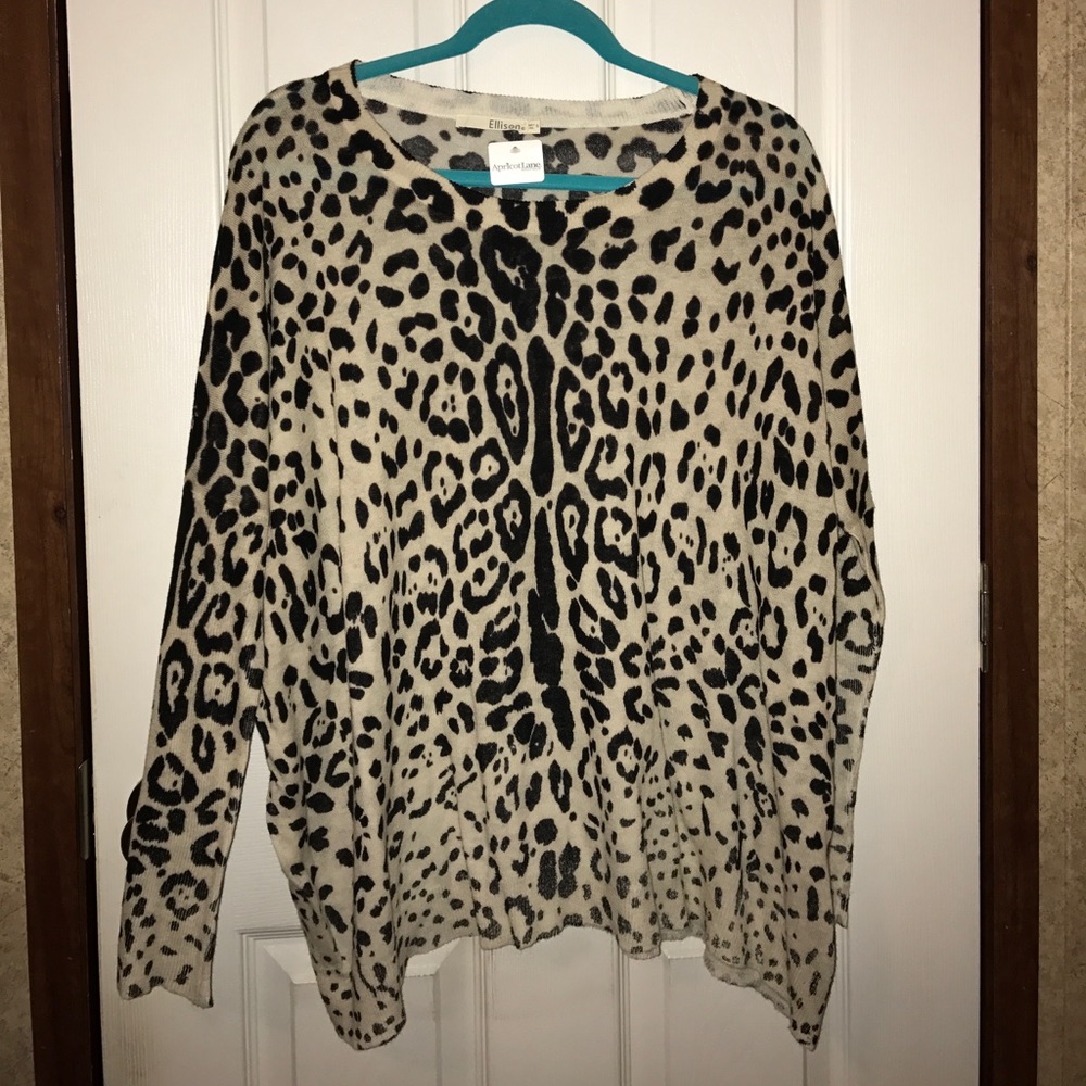 Leopard Print Light Sweater-Apricot Lane