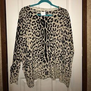 Leopard Print Light Sweater-Apricot Lane