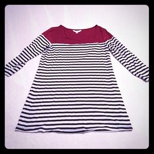 Striped 3/4 sleeve shirt