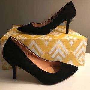 H&M black suede material heels never worn!