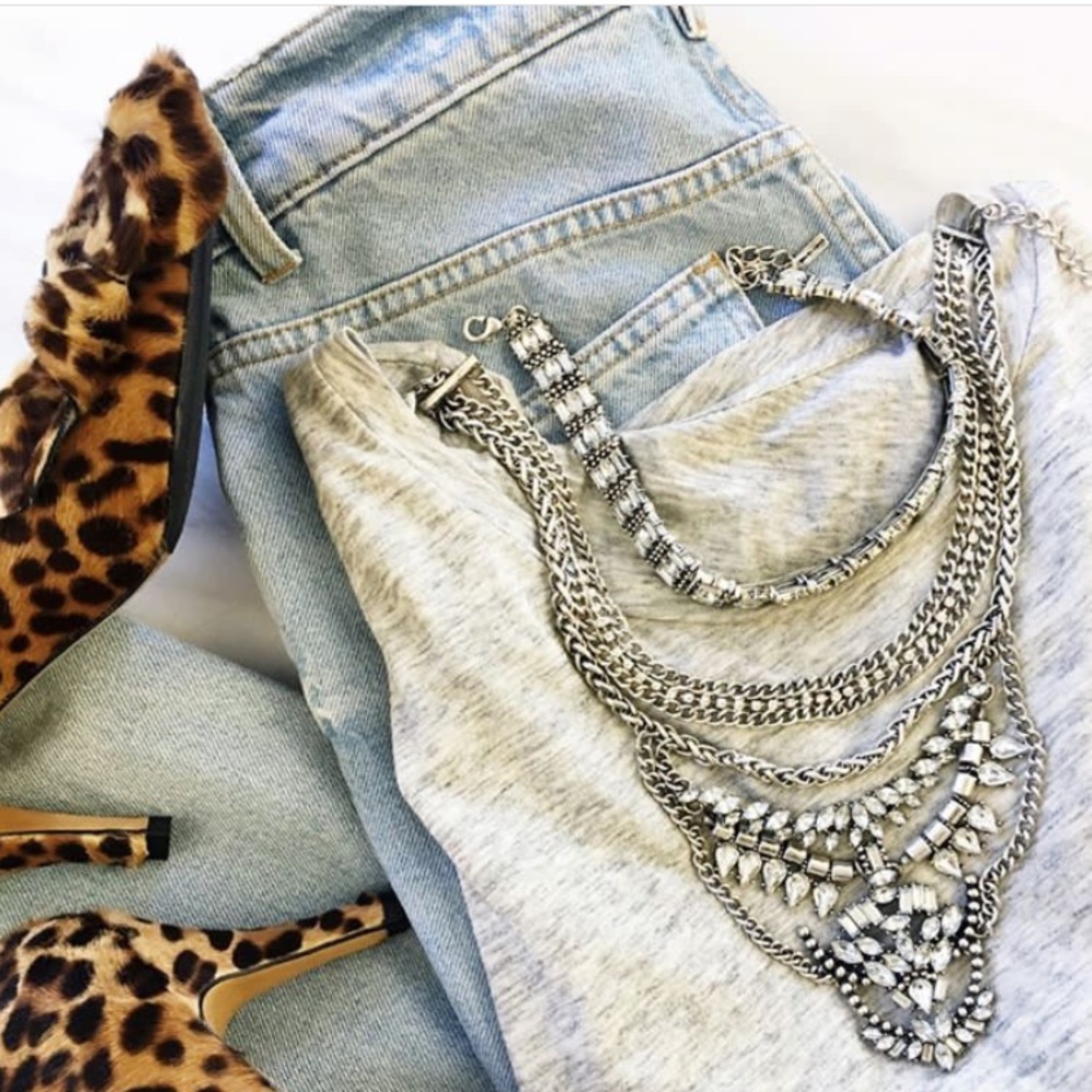 Bauble Bar statement necklace and choker