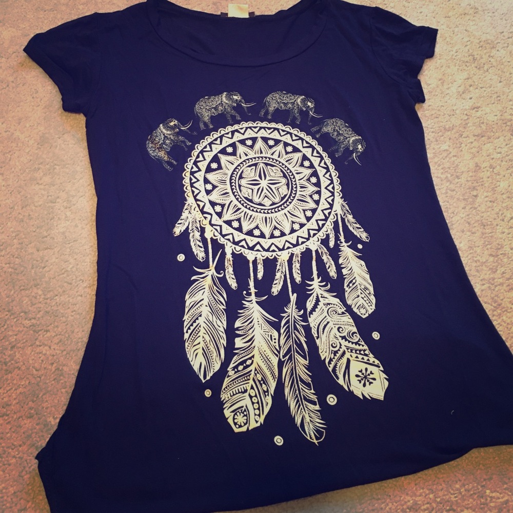 Long navy tee