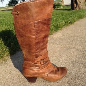 Brown heeled boots