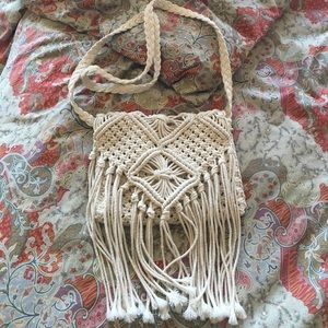 Cream Crochet Side Bag